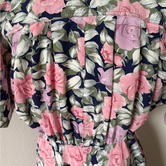 Vintage E.D. Michaels Pink, Purple, and Blue Floral Midi Dress - Picture 8 of 13